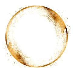 gold circle frame hand drawn geometric border grunge luxury isolated transparent background