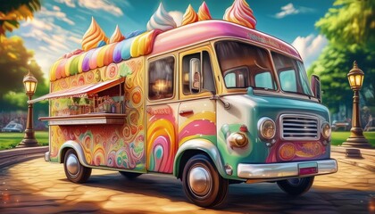 ice cream milkshake food truck