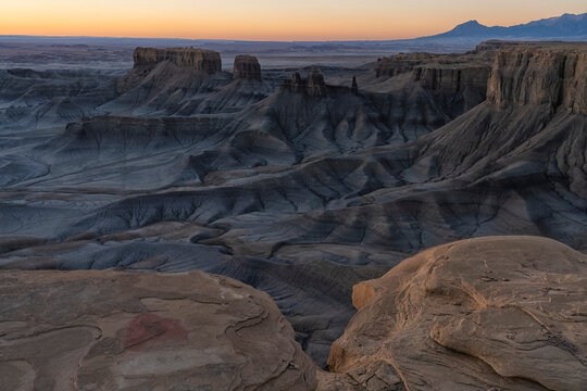 Moonscape Overlook overlooks Utah's Blue Valley. It is called this due to the lunar appearance of the valley; Hanksville, Utah, United States of America