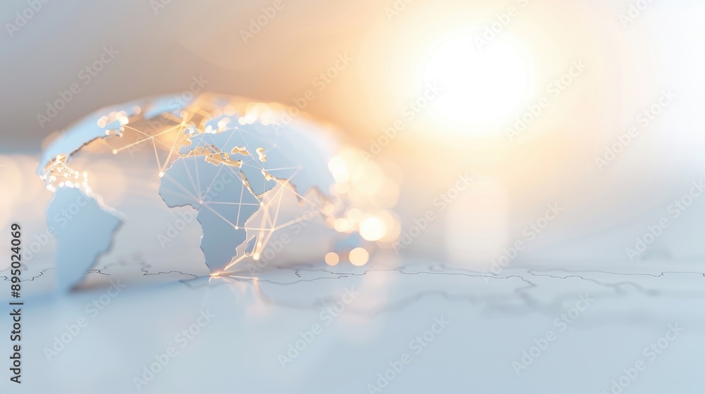 Wall mural a globe with a network of lines connecting it to other globes