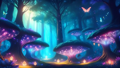 Ethereal Forest Spirits- A mystical forest inhabited by ethereal spirits, glowing softly