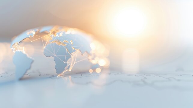 A globe with a network of lines connecting it to other globes