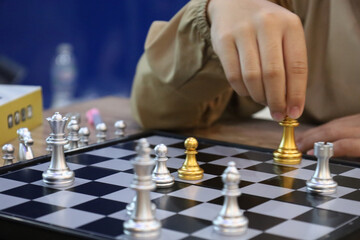 Playing chess board game