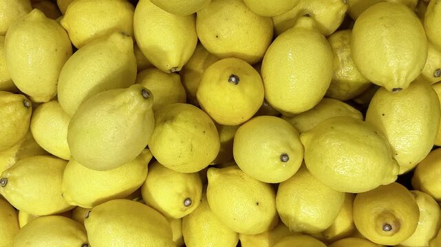 lemon fruit with top shot pattern, background rotation food, yellow fresh and natural, organic and bio