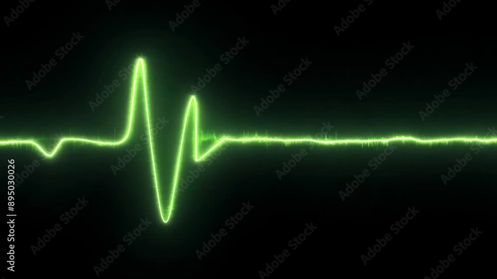 Poster a green line resembling a heartbeat monitor trace is displayed against a black backdrop.