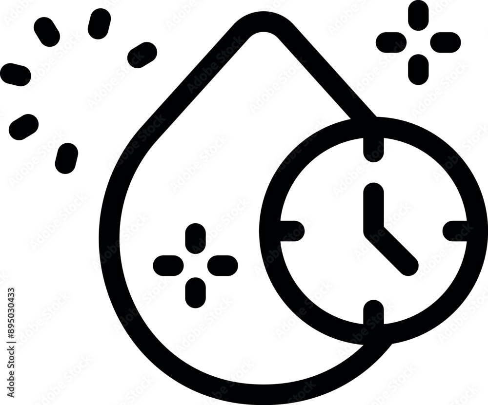Poster simple outline icon representing the concept of time passing by