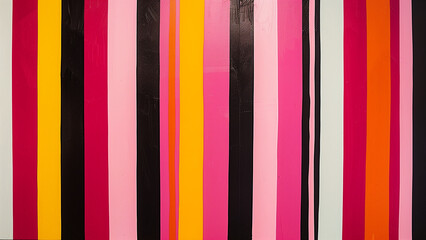 Bold Geometry: Wide Stripes in Contrasting Pink and Black