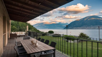 table and chairs in a garden