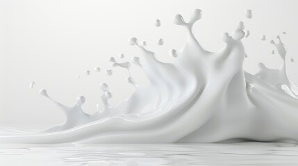 A splash of white milk on a white background