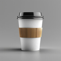 white paper cup for hot drinks. Made with. Made with generative ai
