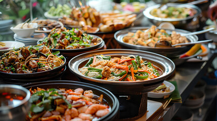 Obraz premium Delicious Thai Street Food Generate AI