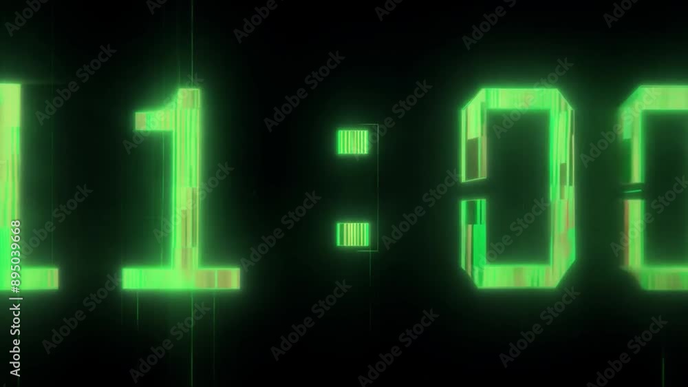 Poster a close-up of a glowing green neon number 0 against a black background. the number is distorted, giv