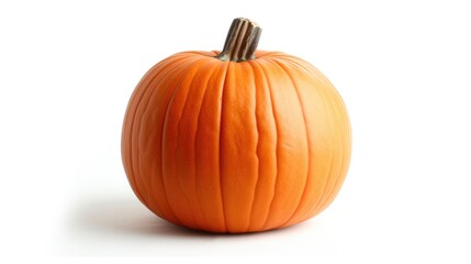 Obraz premium Bright Orange Pumpkin on Clean White Background