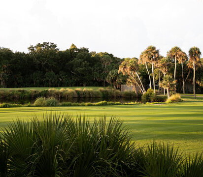 South Carolina sunset over the golf course