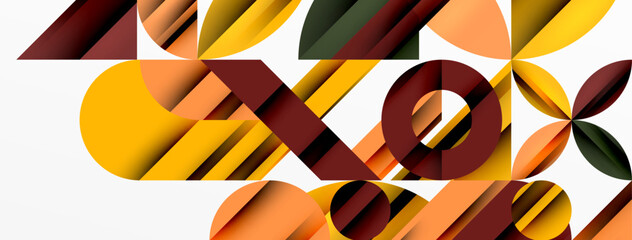 Circle, square, triangle shapes geometric minimal background