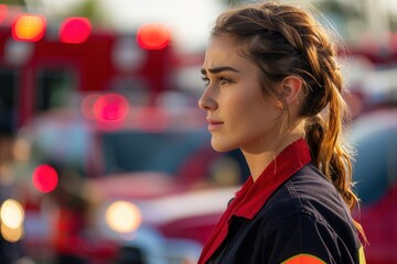 Compassionate Paramedic Providing Emergency Care - Profile View of Healthcare Professional Assisting Patient in Need