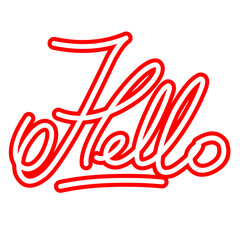 Hello lettering typography 