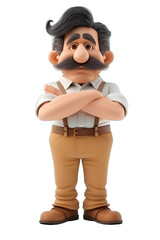 [Transparent Background PNG]3D rendering of a cartoon grandpa