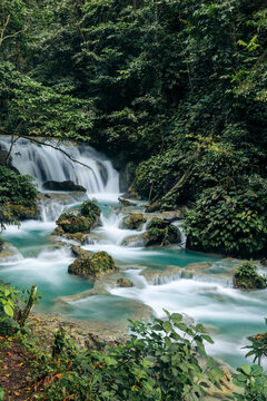 Beautiful Air Terjun Laumarang in Central Sulawesi, Indonesia; Bukit Mambual, Luwuk, Banggai Regency, Central Sulawesi, Indonesia