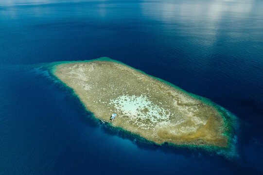 Remote landform in the ocean in Kepulauan Togean National Park; Wakai, Central Sulawesi, Indonesia