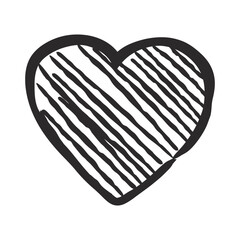 Hand drawn Heart icon. Heart doodle set, heart illustration border, love symbols collection