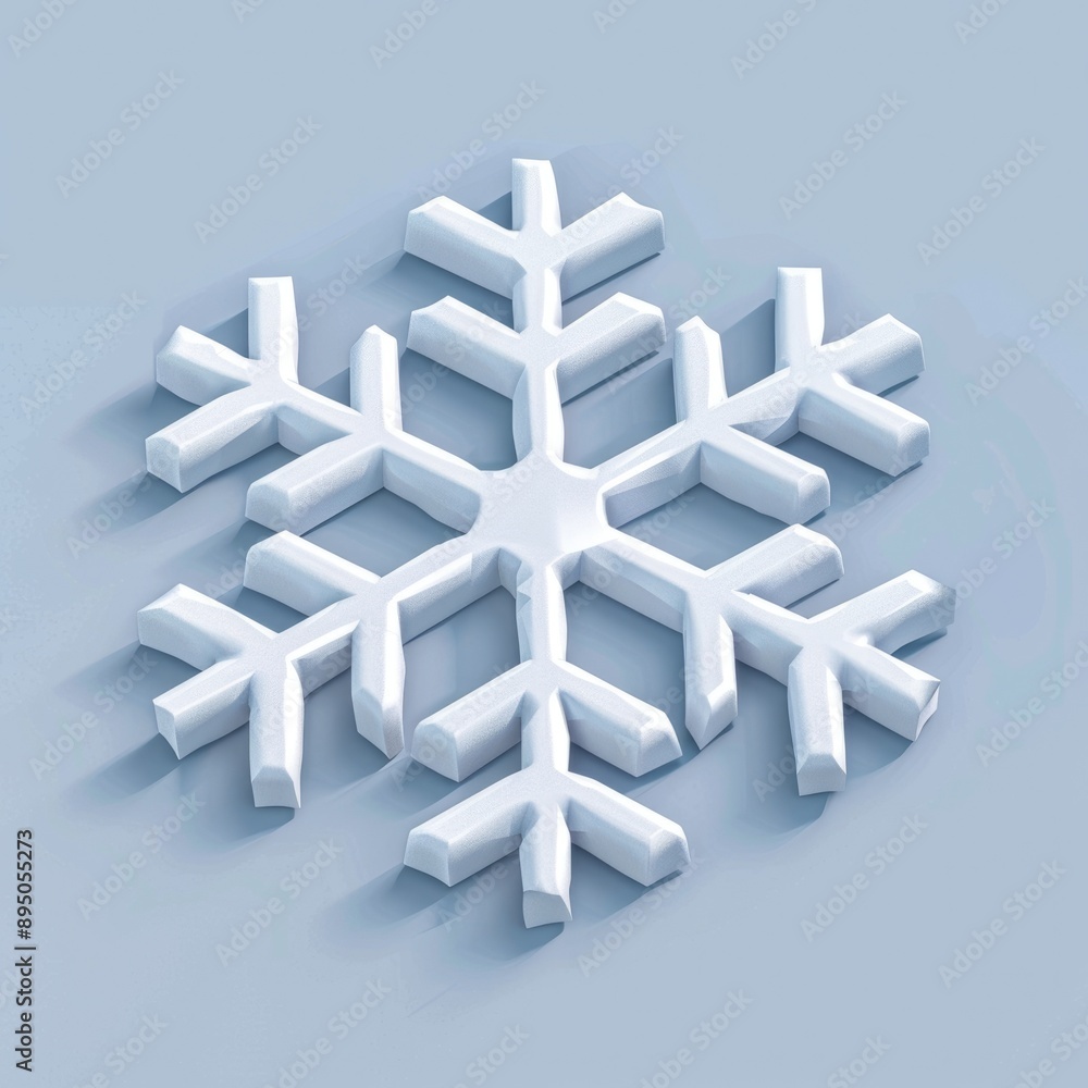 Poster snow isometric. christmas 3d rendering icon with frosty abstract elements and ornaments
