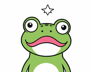 Frog head vector art illustration with white background
