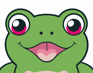 Frog head vector art illustration with white background

