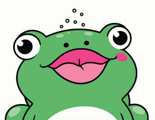 Frog head vector art illustration with white background
