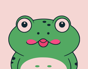 Frog head vector art illustration with white background
