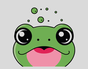 Frog head vector art illustration with white background
