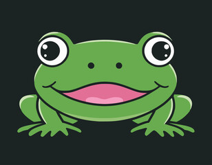 Cute Frog Vector Illustration - Cartoon Line Art Clipart Design
