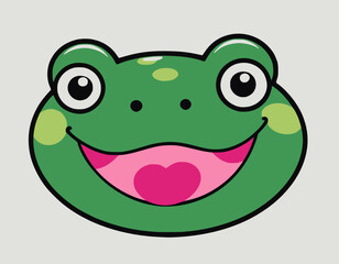 Frog head vector art illustration with white background
