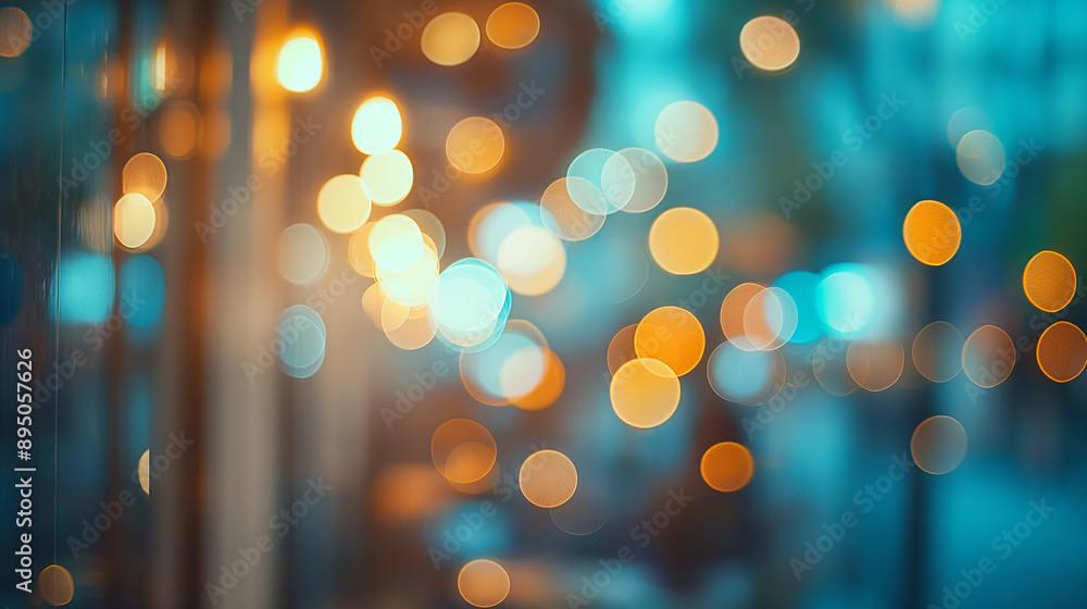 Poster abstract bokeh background with warm and cool colors