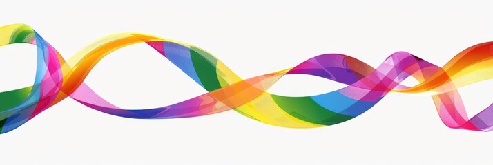 Fototapeta premium Corner Ribbon Flag. Colorful Rainbow Ribbon Border Design with LGBTQ Pride Flag Art