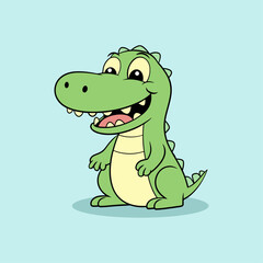 Naklejka premium A cute cartoon crocodile standing upright, Vector illustration