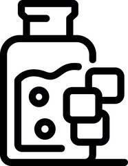 Chemical reaction is taking place inside a laboratory flask, creating bubbles