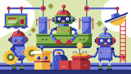 Naklejka premium Cute robot on pastel pink background