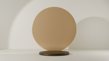Cylinder stage background mockup. 3d render rounded pedestal for product placement. For advertising, branding, promotion, or showcase.