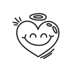 Hand drawn Heart icon. Heart doodle set, heart illustration border, love symbols collection, Valentine's Day.