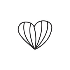 Hand drawn Heart icon. Heart doodle set, heart illustration border, love symbols collection, Valentine's Day.