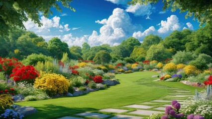 Obraz premium Breathtaking Mountain Landscape with Majestic Peaks and Lush Valleys