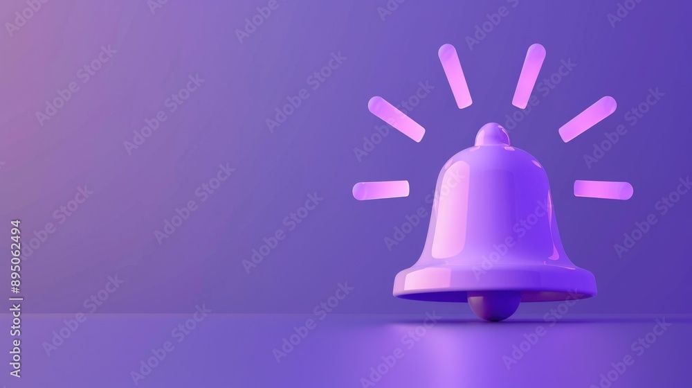 Poster alert window. 3d reminder popup bell notification icon for web design and cyberspace