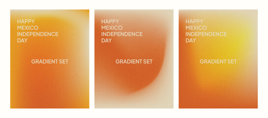 Fototapeta premium Mexico Independence Day Gradient Set of Poster, Abstract Mexican Gradient Collection Background Vector