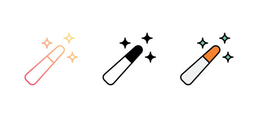 Magic Wand icon design with white background stock illustration