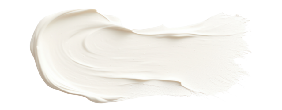 white cream brush stroke cosmetic skin care cut out transparent background