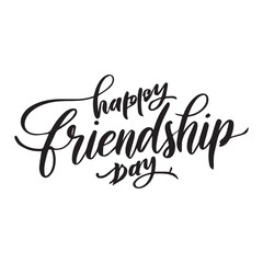 Happy Friendship day Calligraphy lettering card. calligraphy isolated on white background . PNG Image
