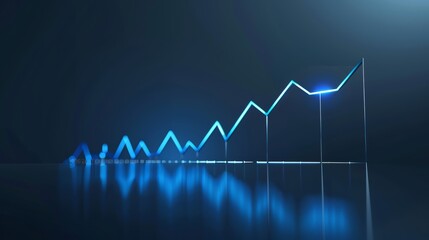 Digital chart displaying inflation rates over time, economic trends, copy space