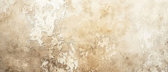 Fototapeta premium Ultrawide Abstract Rock Rugh Wall In Warm Beige Color Texture Backdrop Wallpaper