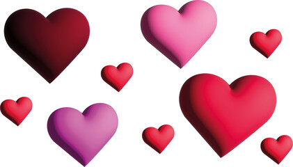 hearts on white